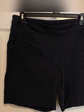 Hilary Radley Black Shorts with White Dash Print